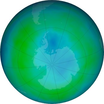 Antarctic ozone map for 2025-05